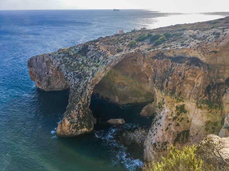 View from above of the famous Blue Grotto