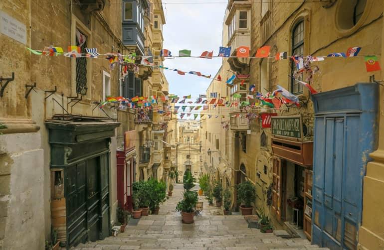 View into an alley in Valletta (Malta) - European Capital of Culture 2018