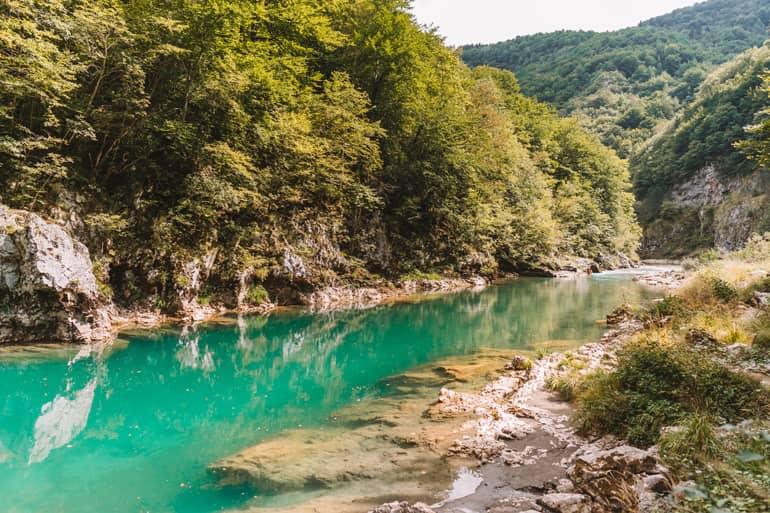Consejos de viaje, consejos secretos, playa: Un río que corre a lo largo de un bosque.