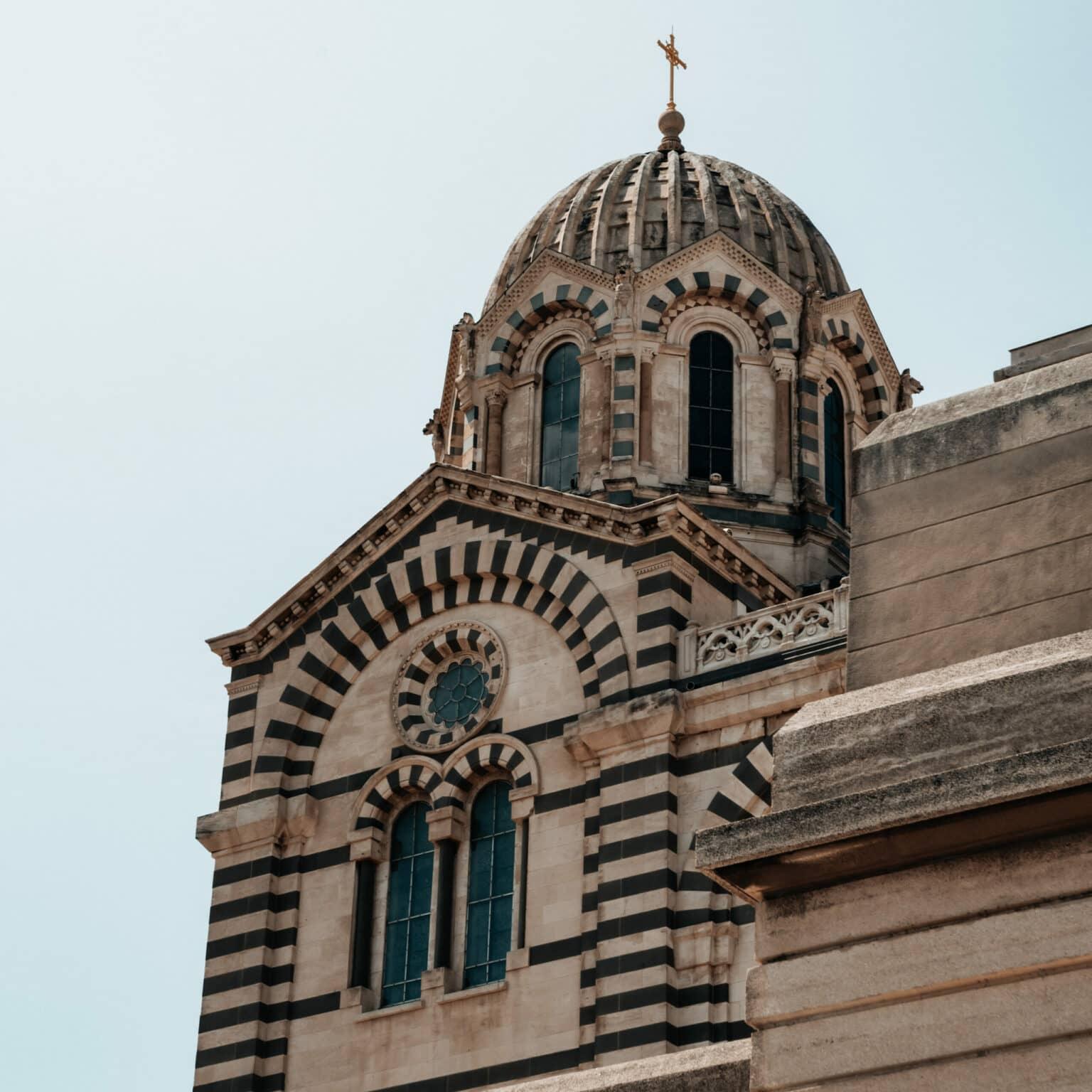 The exterior decoration of the dome of Notre-Dame de la Garde.