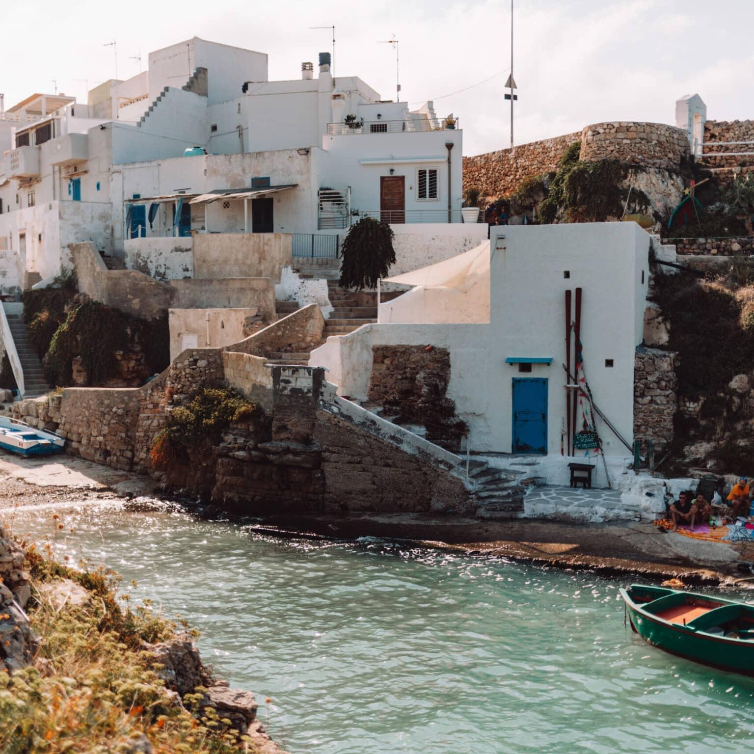 A small cove in Cala Scala, where boats are launched into the water.
