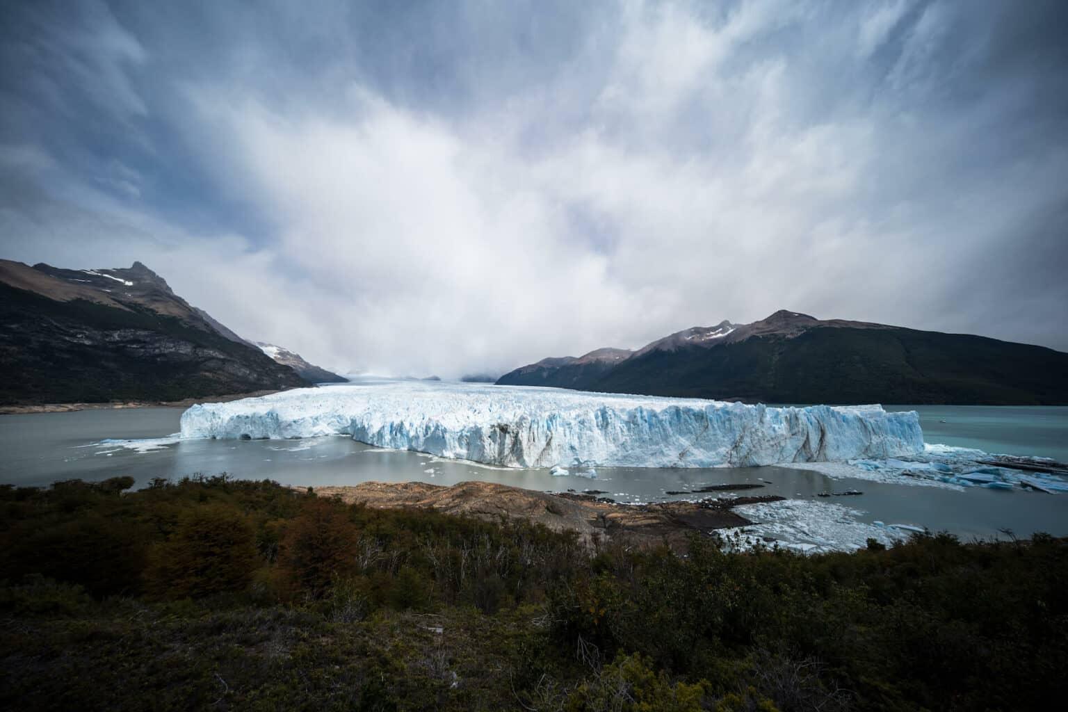 Vista del final del glaciar Perito Moreno.