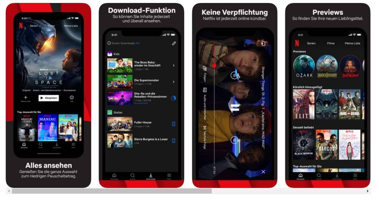Screenshot of the Netflix app.