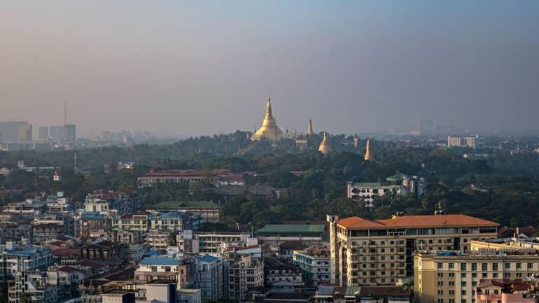 Enjoy a great view of the city from the Yangon Yangon Rooftop Bar.