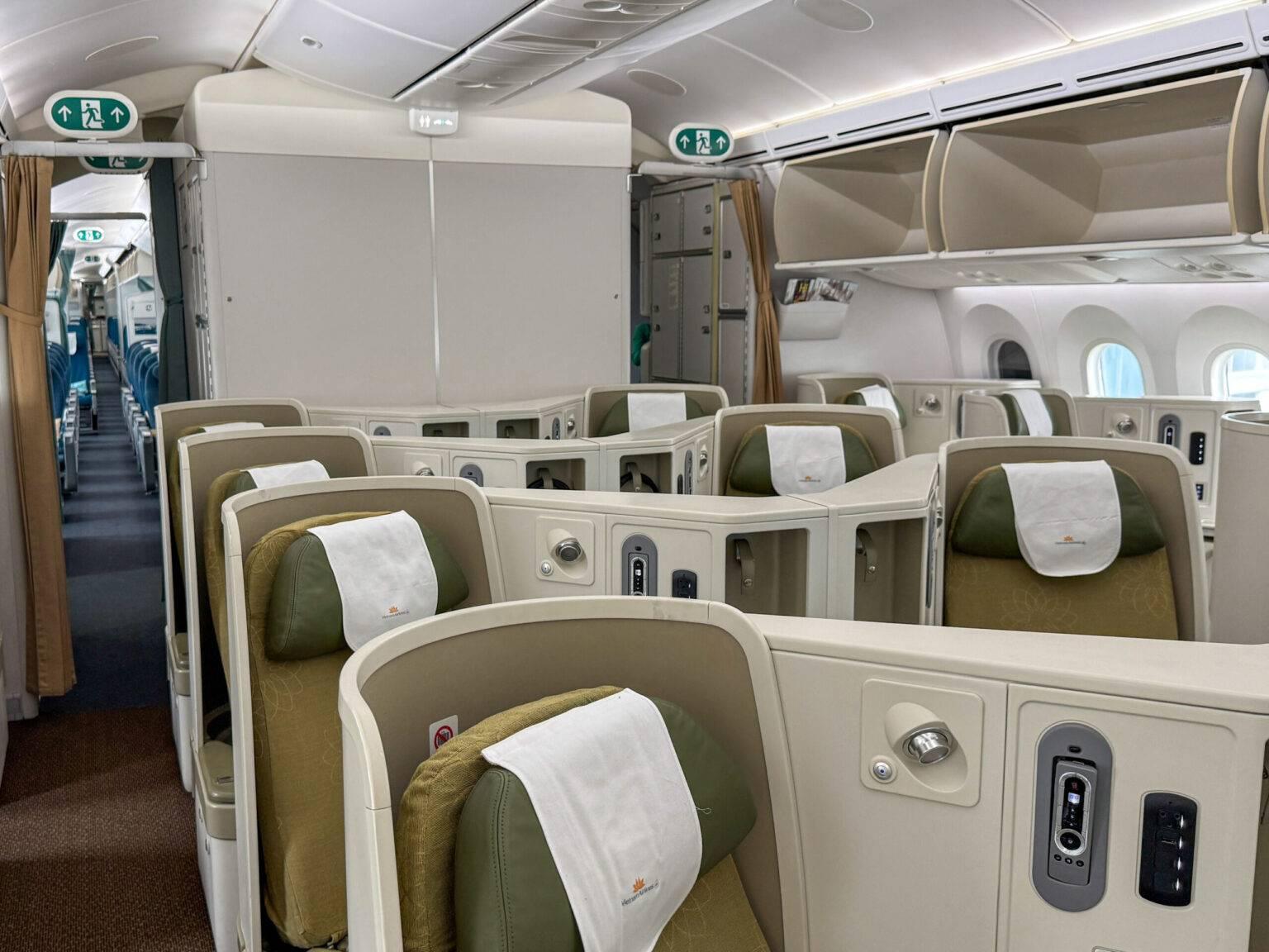 Vietnam Airlines Business Class with double and single cabins.