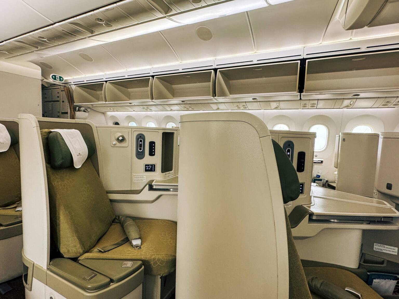 Single cabins in the Vietnam Airlines Business Class.