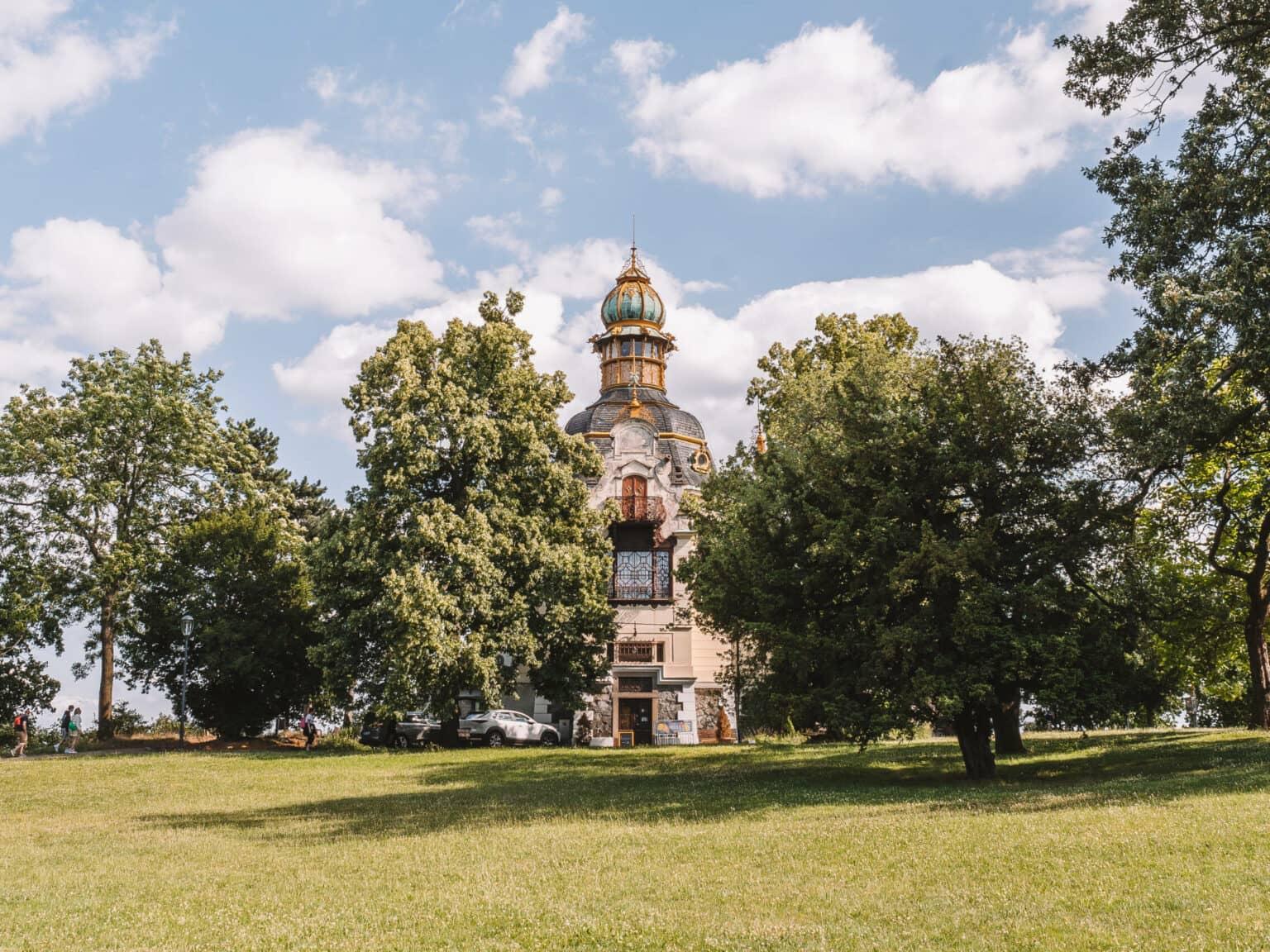 The splendid Hanavský Pavilion in Letná Park in Prague.