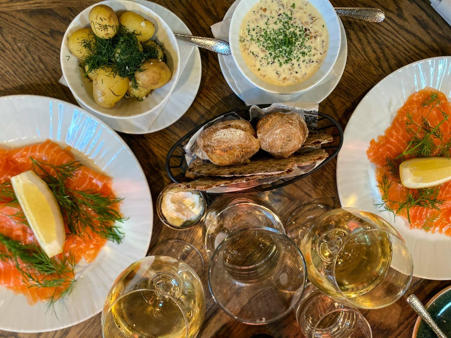 Swedish cuisine can be found here in the fish restaurant.
