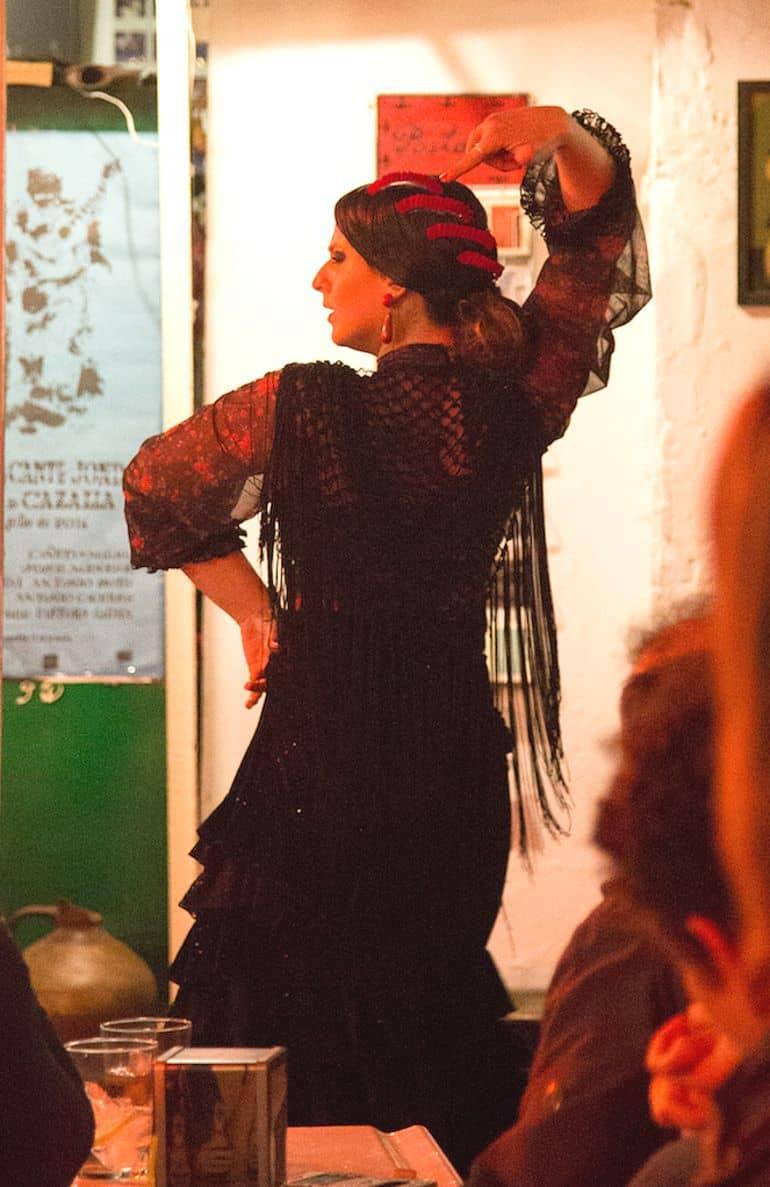 A dancer expresses her feelings through Flamenco.