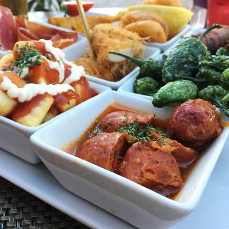 A variety of tapas are served in the bar.