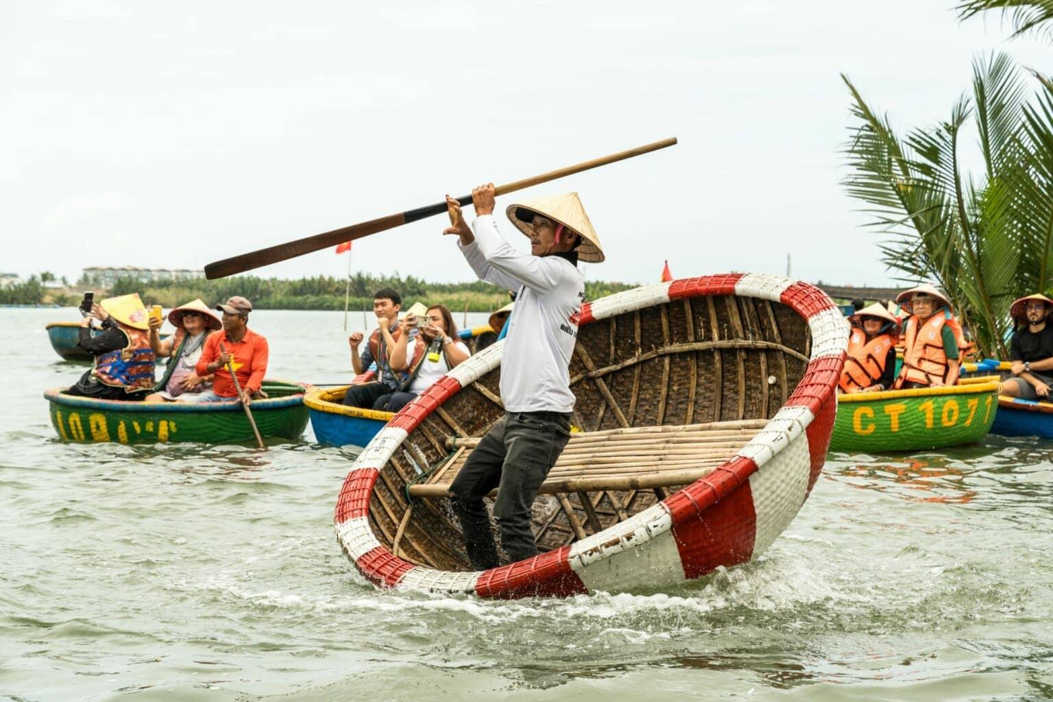 A boat driver in Coconut Village.