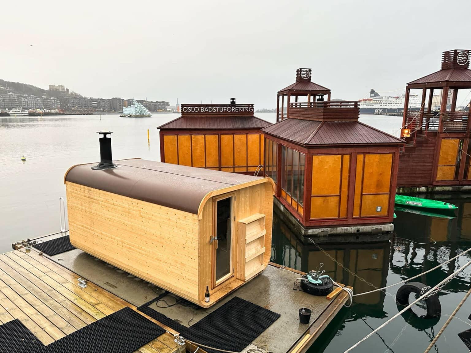 Saunas are located in the middle of the city on the Oslofjord.