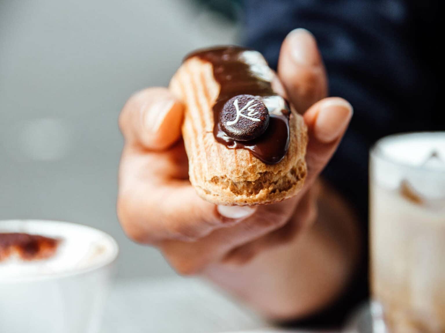 One of the best foods in Brussels includes éclairs.