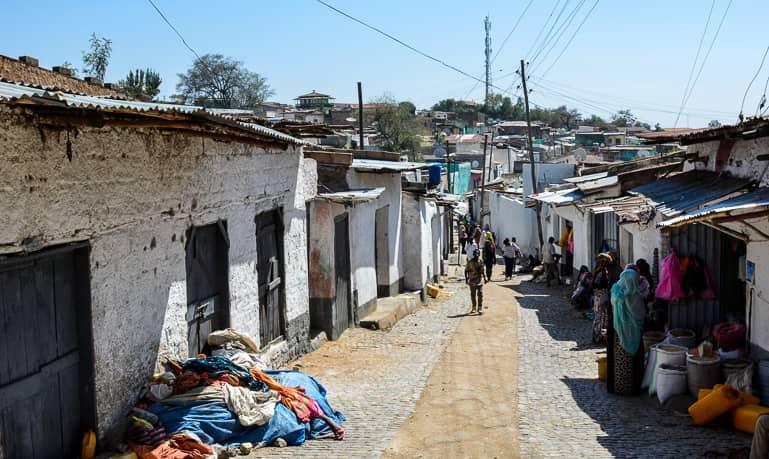 View of the alleys in Harar, Ethiopia.