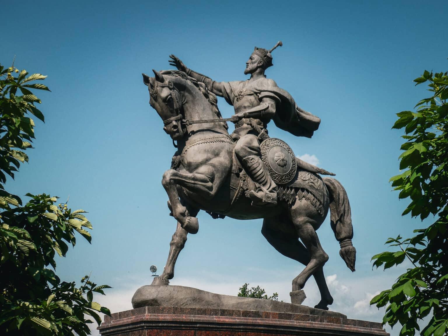 Statue of Amir Timur on a horse