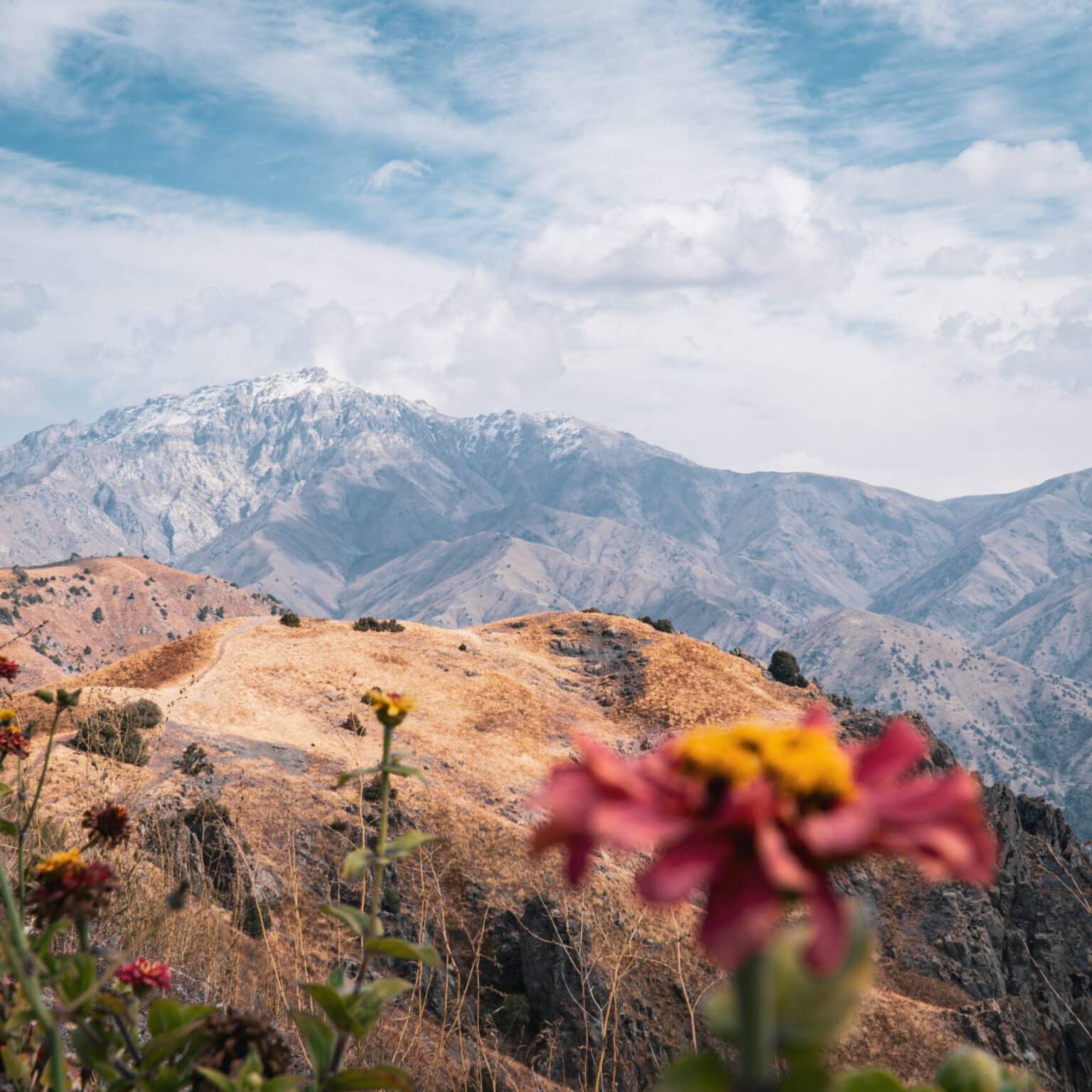 View of the Great Chimgan in the mountains of Uzbekistan