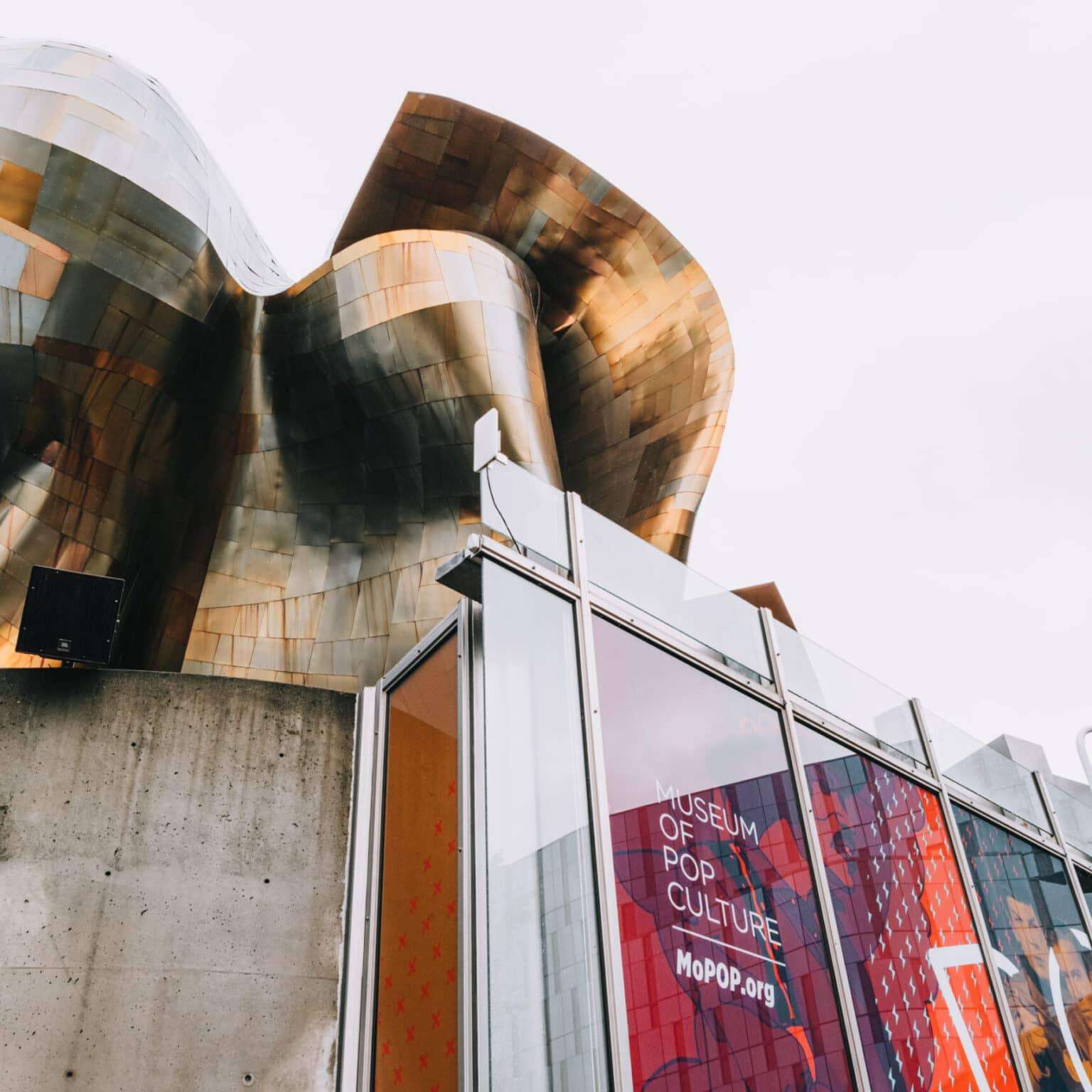 The facade of the Museum of Pop Culture in Seattle.