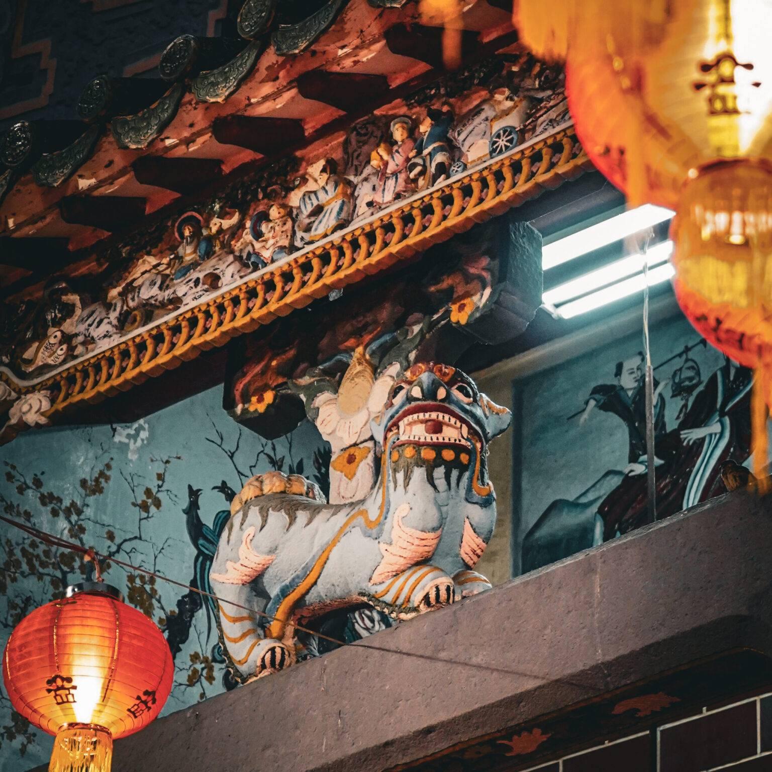 Dragon figure in the temple of Can Tho.
