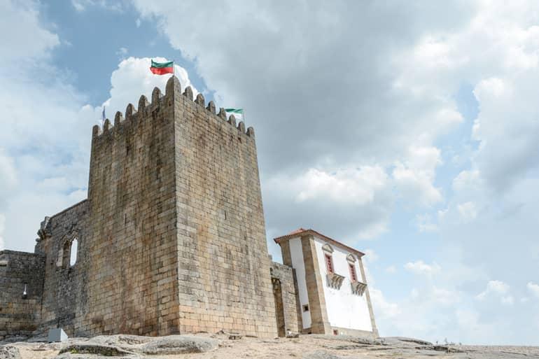 A castle with a tower.