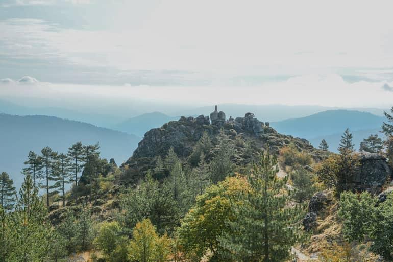 View from above of the mountains.