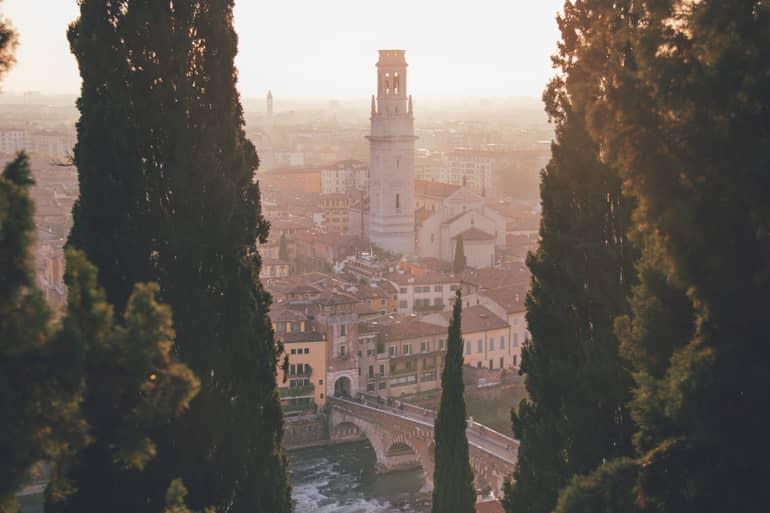 Atardecer desde el Castel San Pietro en Verona