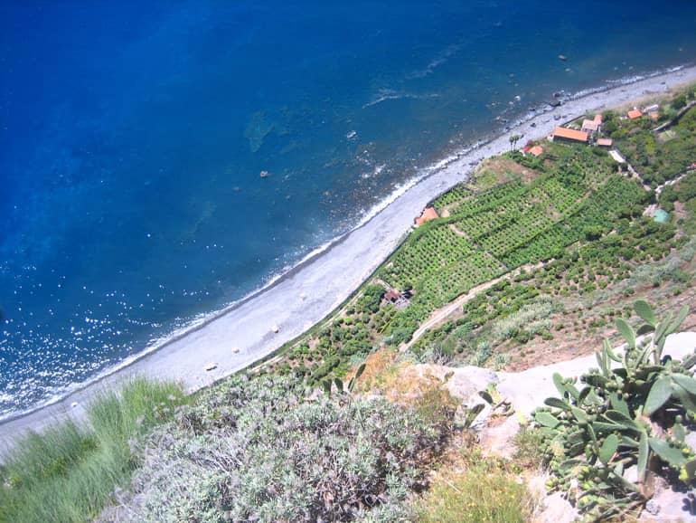 Madeira - the island from above with views of land, sea, and bay