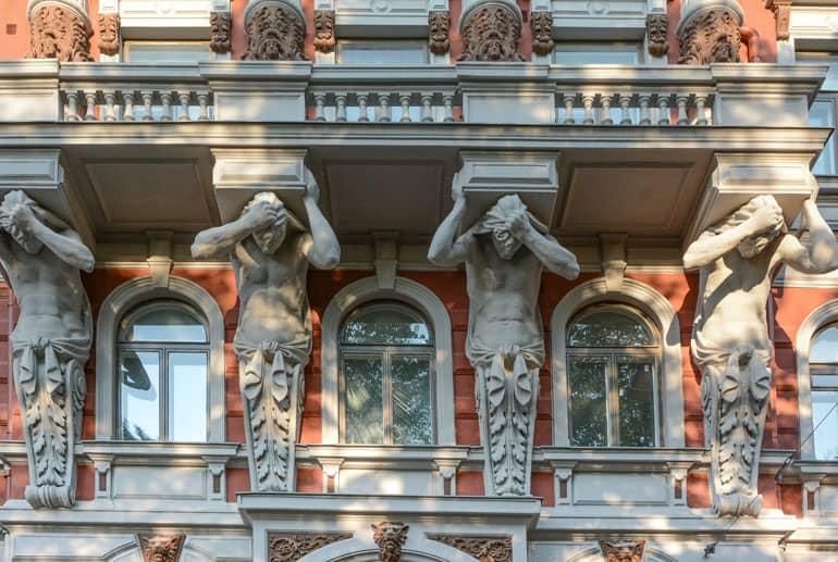 Helsinki: Building facade in Art Nouveau style.