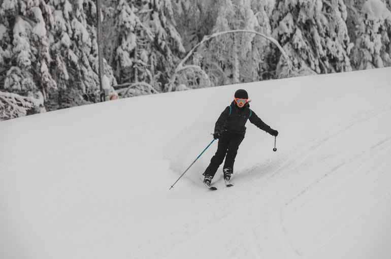 A skier in Finnish Lapland.