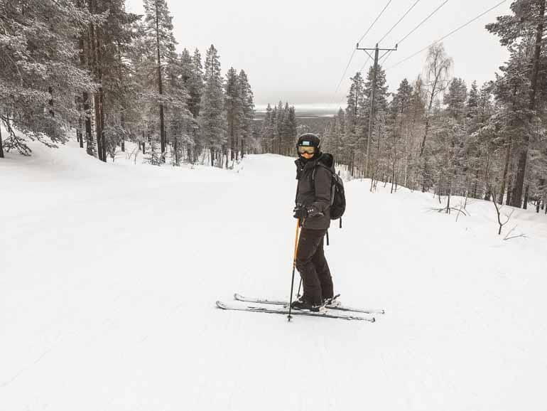 A skier in Finnish Lapland.